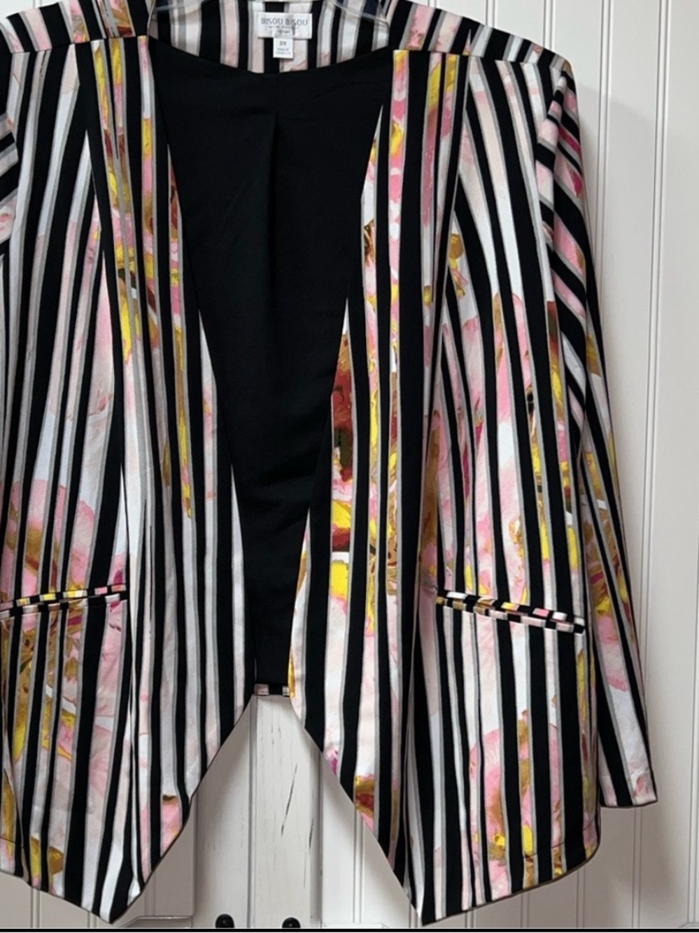 Bisou Bisou Stripe Blazer 3X Michele Bohbot